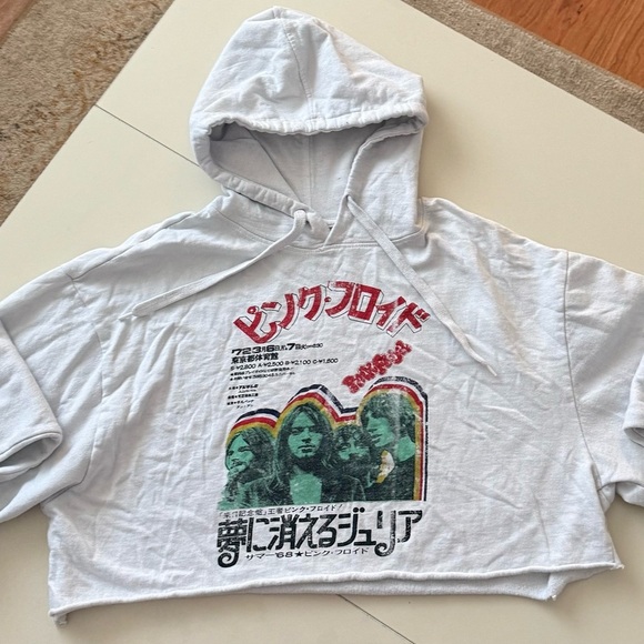 PINK FLOYD x perryscope 2021 japanese poster hoodie cropped White L - Picture 1 of 3